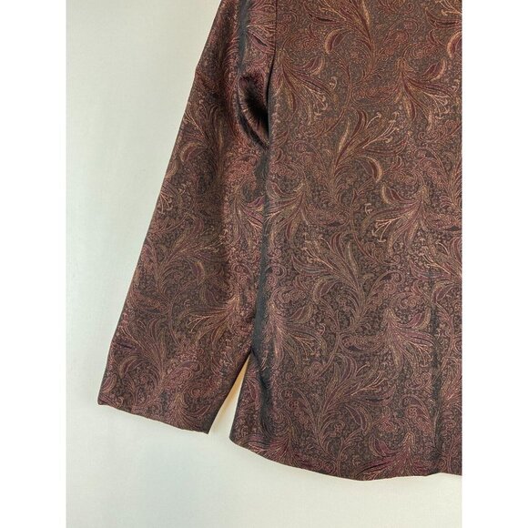 D'Allaird Women's Vintage Paisley Printed Metallic Sparkling Blazer Size… - Picture 8 of 9